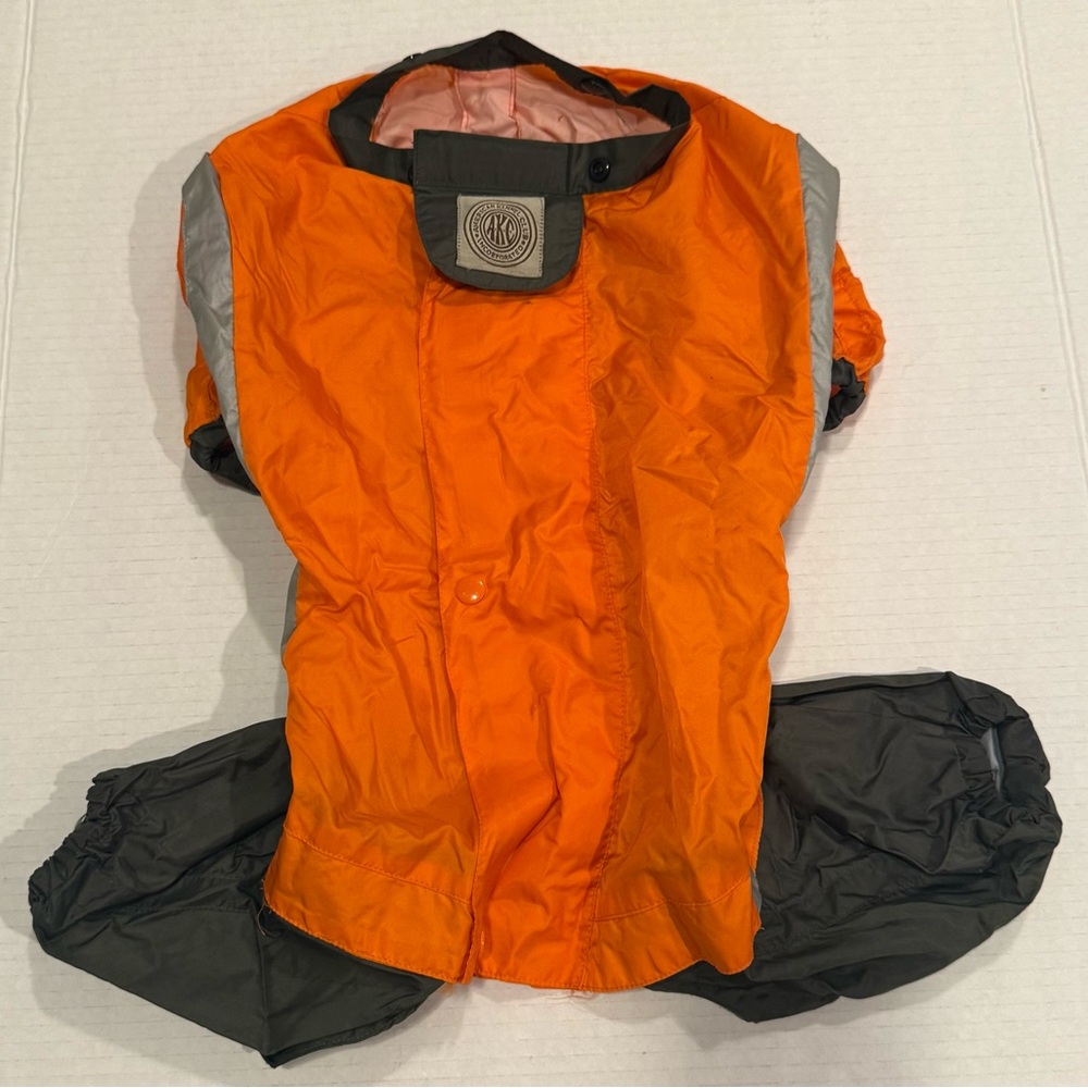 American Kennel Club Dog Rain Jacket Orange Reflective AKC Pet Coat - Picture 7 of 7